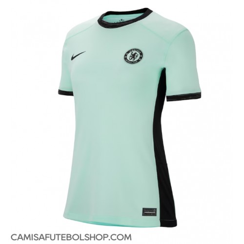 Camisa de time de futebol Chelsea Replicas 3º Equipamento Feminina 2023-24 Manga Curta